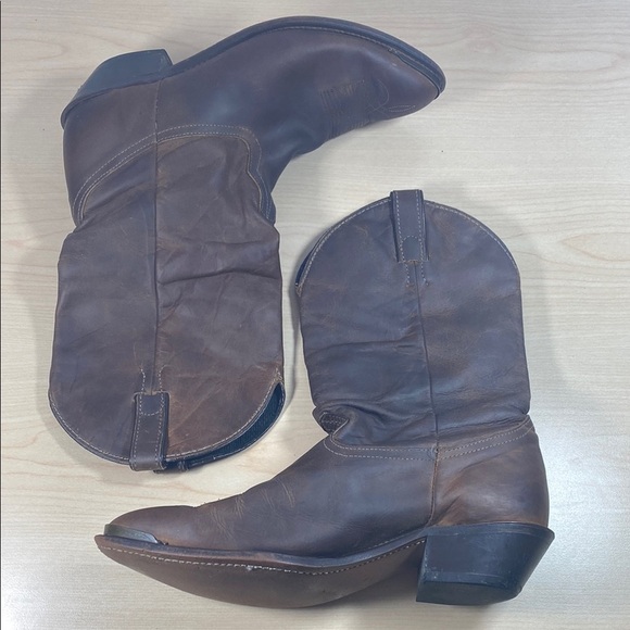 Laredo Brown Cowboy Western Boots Smooth Oiled Leather - Picture 7 of 11